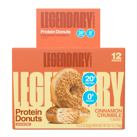 Legendary Foods Protein Donut With Cinnamon Crumble Flavor, Gogoasa Proteica Cu Aroma De Topping Crocant Cu Scortisoara, 63 G [2]