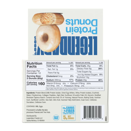 Legendary Foods Protein Donut With Vanilla Glazed, Gogoasa Proteica Cu Glazura De Vanilie, 65 G [4]