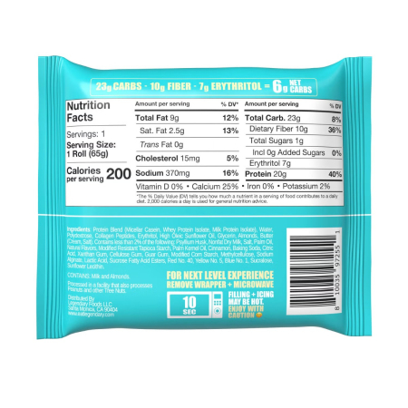 Legendary Foods Protein Sweet Roll, Rulou Proteic Cu Aroma De Caramel Sticky Bun, 65 G [2]