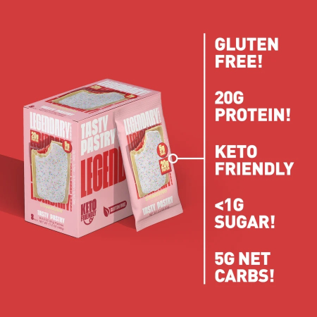 Legendary Foods Tasty Pastry Cake Style, Prajitura Proteica Cu Aroma De Capsuni, 61 G [3]