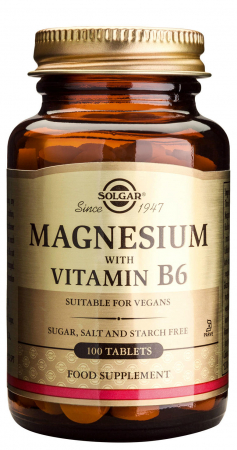MAGNEZIU - gama completa - Magnesium + B6 100tb (Magneziu cu vitamina B6) SOLGAR