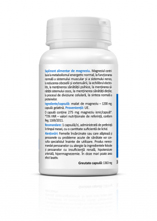 Magneziu Malate (pentru sistemul nervos si muscular. Reduce oboseala si extenuarea.) [1]
