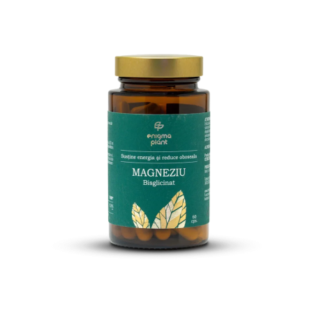 Magneziu - Magneziu Bisglicinat Enigma Plant, 60 capsule vegetale - pentru sistemul nervos și muscular
