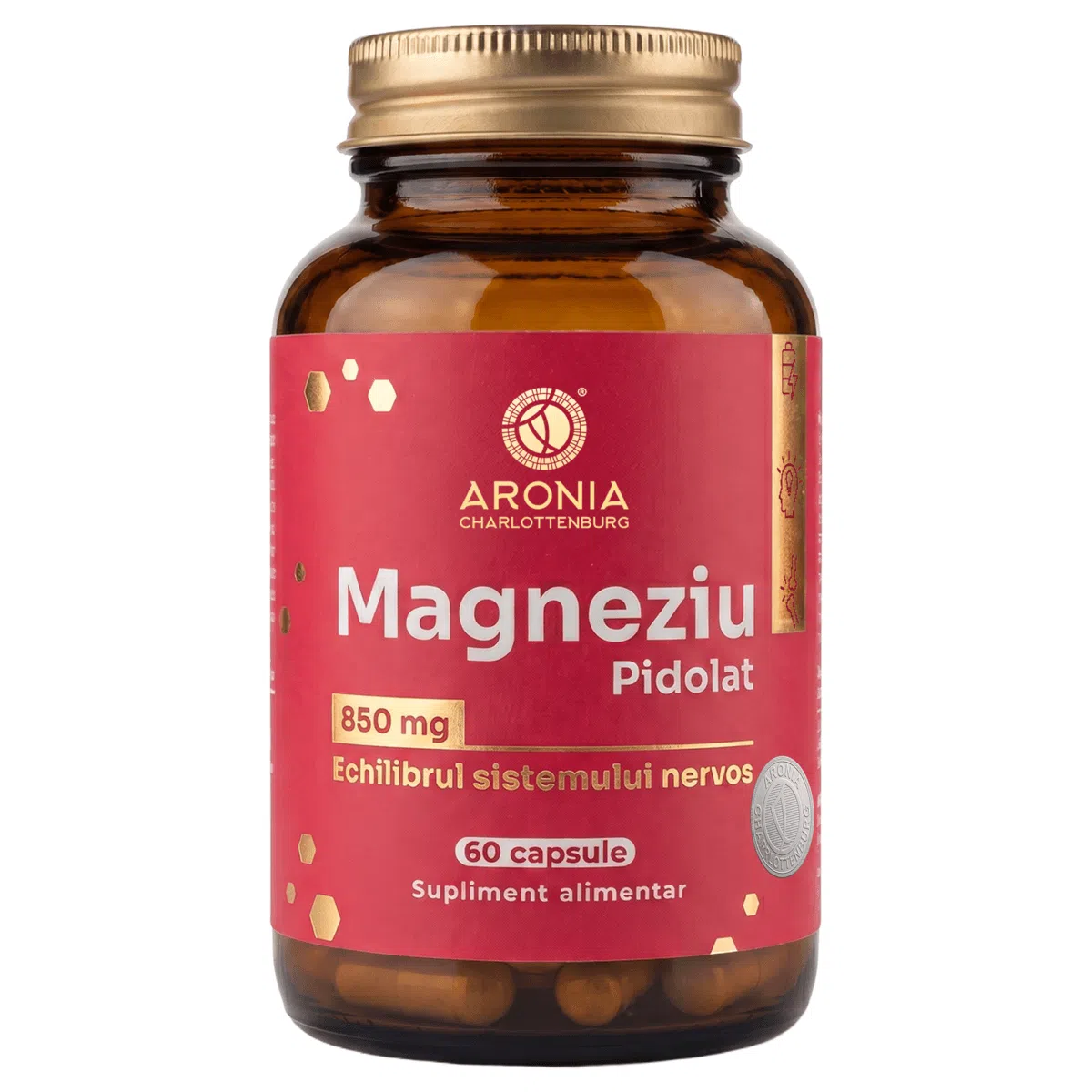 Magneziu - Magneziu Pidolat 850 mg — 60 capsule pentru echilibrul sistemului nervos, reducerea oboselii și mai multă energie