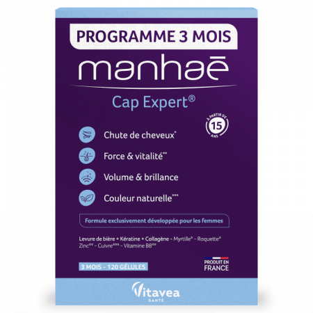 Suplimente alimentare - Manhaé Cap Expert®, Expert Par, anti-caderea parului, par alb, fortifiere  * 120 cps