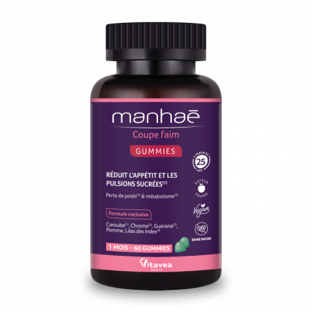 Suplimente Slabit - Manhaé Coupe Faim Gummies ( Contribuie la pierdere în greutate și la susținerea metabolismului.) * 60 jeleuri