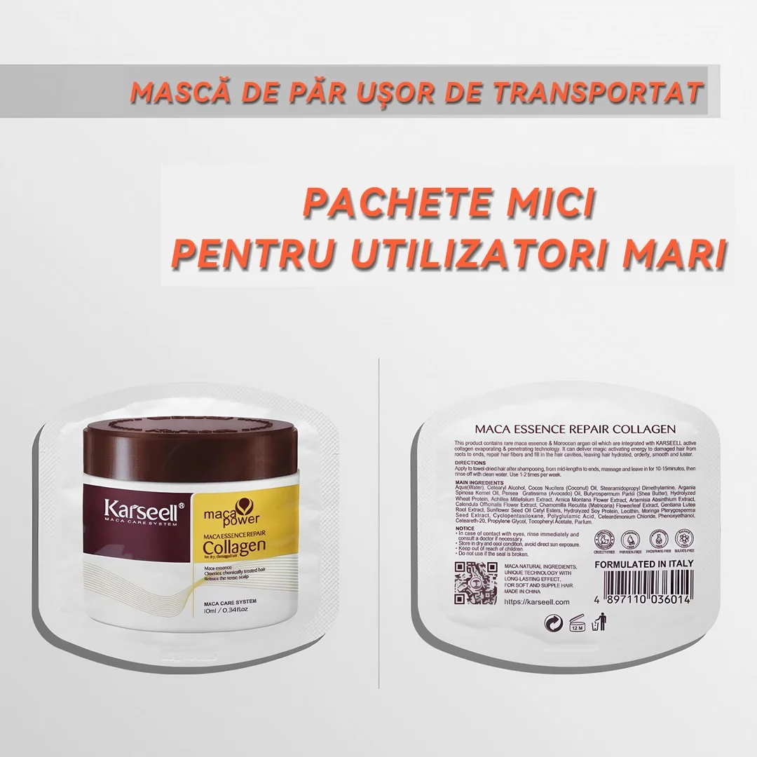 Masca de par Karseell set 24 plicuri pentru calatorie ( tratament intensiv, hidratare si regenerare pentru par deteriorat) [4]