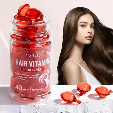 Ingrijire personala - Ulei de hidratare a parului 40 de capsule Leave-in, balsam, ulei de argan, vitamina C & E, ser pentru tratamentul zilnic al parului, CEZI