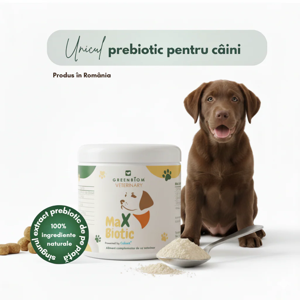 Îngrijire și Suplimente Animale - MaXbiotic – Formula Avansată 3în1 cu Prebiotice, Probiotice și Proteine pentru Câini