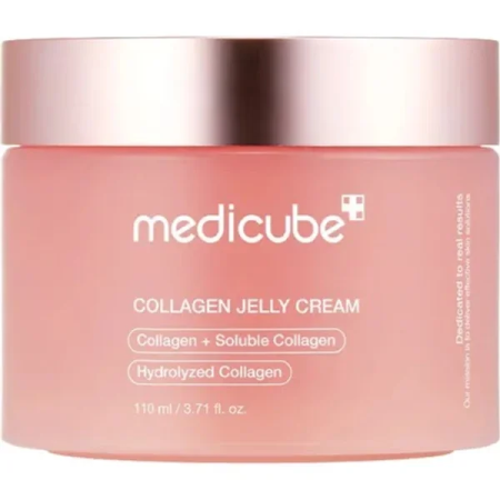 Creme de față - MEDICUBE Collagen Jelly Cream, 110 ml - Cremă-gel cu Niacinamidă, Colagen și Squalane pentru hidratare, elasticitate și luminozitate