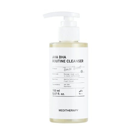 Cosmetice - Meditherapy AHA BHA Routine Cleanser 150 ml - Gel Spumant cu Acid Salicilic, Glicolic și Citric pentru Curățare și Exfoliere Delicată
