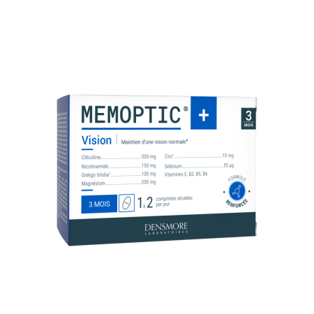 Afectiuni Frecvente - MEMOPTIC®+ 90 Densmore, 90 tablete divizabile - Citicolină, Ginkgo Biloba, Magneziu și Vitamine pentru Vedere și Performanță Cognitivă