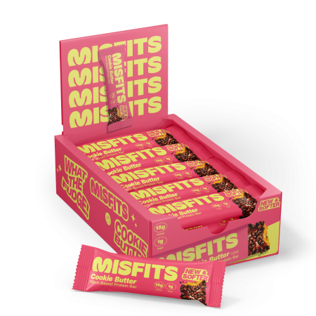  Misfits Plant-based Protein Bar, Cookie Butter Flavor, Baton Proteic Vegan Cu Aroma De Biscuiti Cu Unt, 50g [1]