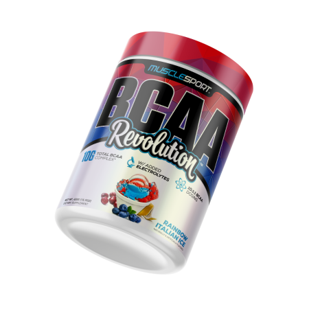 Suplimente alimentare - Musclesport Bcaa Revolution Rainbow Italian Ice Flavor, Aminoacizi Cu Aroma De Desert Italian, 450g