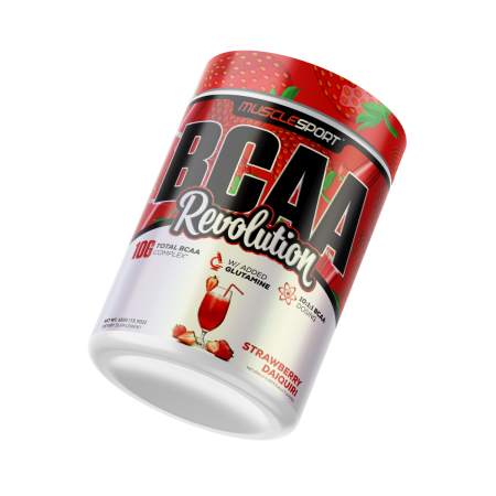 Suplimente alimentare - Musclesport Bcaa Revolution Strawberry Daiquiri Flavor, Aminoacizi Cu Aroma De Capsuni, 450g