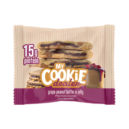 Afectiuni Frecvente - My Cookie Dealer Protein Cookie With Peanut Butter & Grape Jelly, Biscuit Proteic Cu Aroma De Unt De Arahide Si Gem De Struguri, 63 G