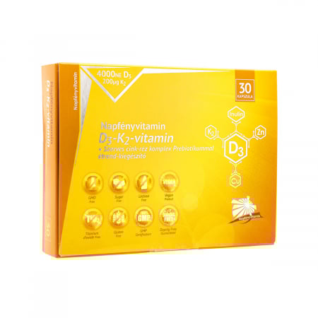 Sistem osteo-articular - Napfényvitamin D3-K2-vitamin si complex de oligoelemente organice(ZINC, CUPRU) cu prebiotice. * 30 cps