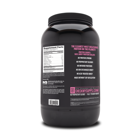 Nutrabio 100% Whey Protein Isolate, Izolat Proteic Din Zer Cu Aroma De Inghetata Cu Capsuni, 907 G [1]