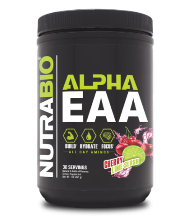 Suplimente alimentare - Nutrabio Alpha Eaa Cherry Lime Slush Flavor, Aminoacizi Cu Aroma De Cirese Si Lime, 455 G