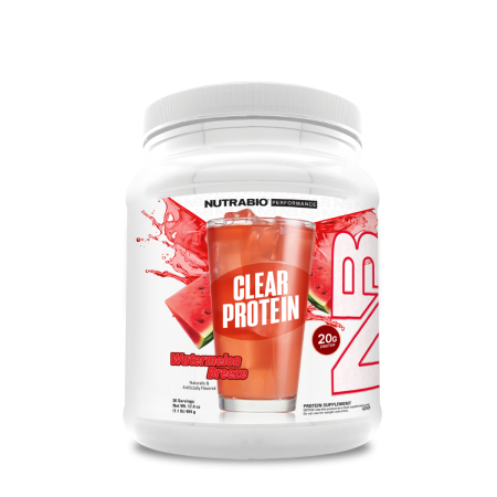 Suplimente alimentare - Nutrabio Clear Whey Protein Isolate Fruit Punch, Proteina Izolata Din Zer Cu Textura Transparenta Cu Aroma De Fructe, 511 G