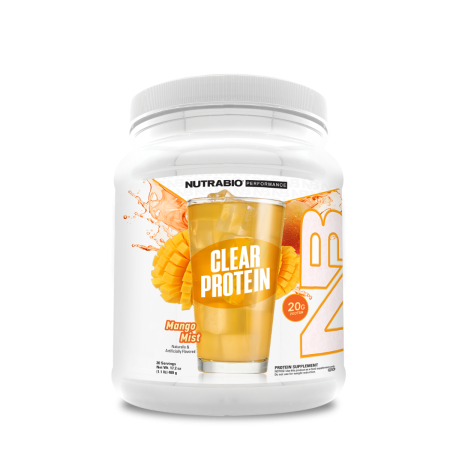 Suplimente alimentare - Nutrabioclear Whey Protein Isolate Mango, Izolat Proteic Din Zer Clar Cu Aroma De Mango, 489 G
