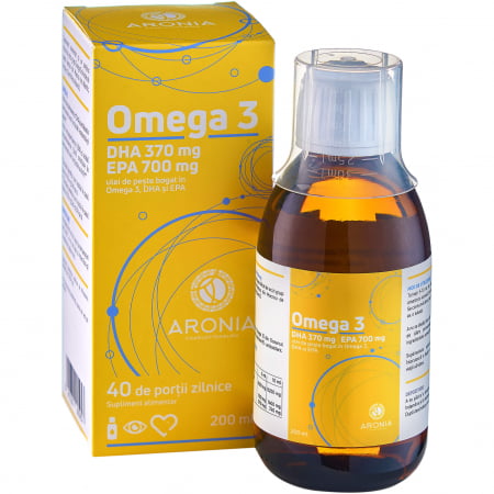 Sistem cardiovascular - Omega 3 — 700 EPA, 370 DHA — formulă concentrată cu ulei de pește, 200 ml