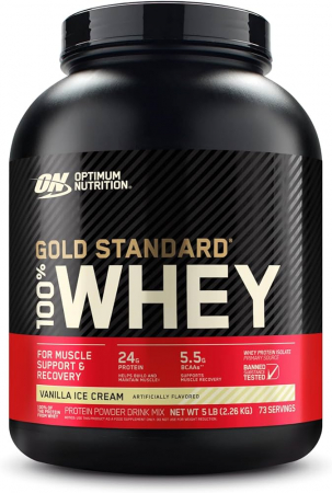 Suplimente alimentare - ON Gold Standard 100% Whey Protein Vanilla Ice Cream 0.9 kg. Proteina din zer
