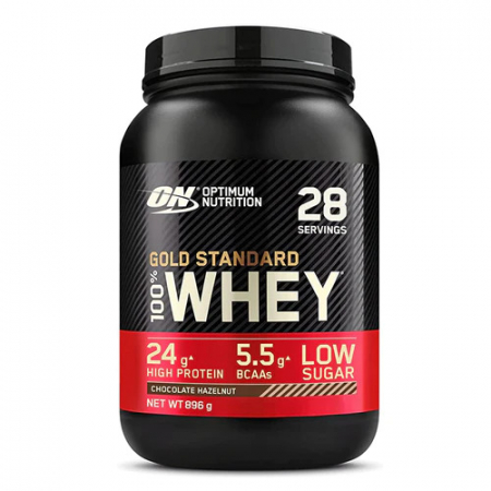 Suplimente alimentare - ON Gold Standard 100% Whey Protein White Chocolate Hazelnut 0.9 kg. Proteina din zer