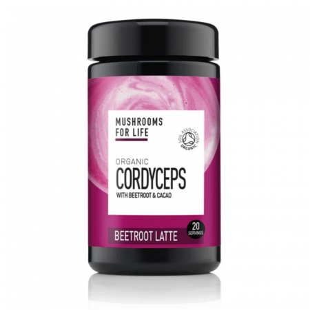 Suplimente alimentare - Organic Cordyceps Beetroot Latte Pure Grade Extract 130 grame (20 portii), MushroomsForLife