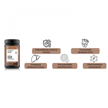 Organic Reishi Cacao Latte 1000 mg Pure Grade Extract 140 grame (20 portii), MushroomsForLife [2]