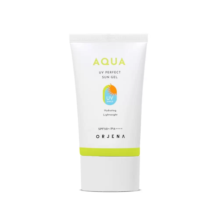 Cosmetice - Orjena Aqua Perfect UV Sun Gel SPF 50+ PA++++ 50 ml - Gel-Cremă cu Protecție Solară Ridicată, Niacinamidă și Acid Hialuronic