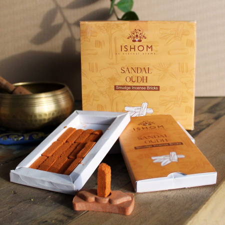 Suplimente alimentare - Pachet cu 15 Caramizi Parfumate Naturale cu Suport - Lemn de Santal