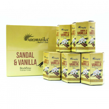 Pachet de 10 CONURI de Tamaie Masala Fum Curgator - Lemn de Santal si Vanilie [2]
