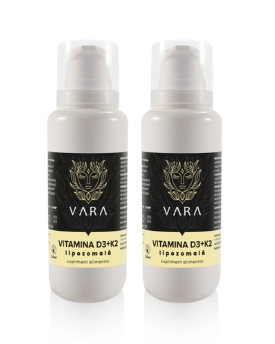 Produse VARA - Pachet Economic x2  Vitamina D3K2 Copii/Adulti Lipozomal Premium - Drogheria Vara - 200 ml - Vanilie(carii/alergii/astm/dezvoltare osoasa copii)