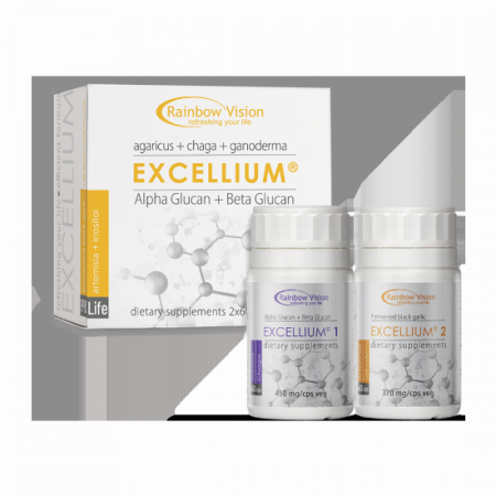 Suplimente - Oncologie - Pachet Excellium (previne si inhiba dezvoltarea tumorilor,Detoxifiere si protectie ADN,Imunomodulator AVANSAT) 2 * 60 cps