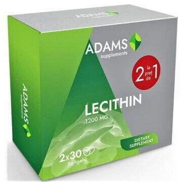 Suplimente alimentare - Pachet Lecitina 1200mg 30cps. 1+1, Adams