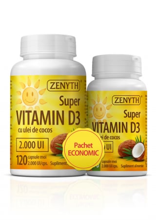 Pachete PROMO Suplimente - Pachet Super VITAMIN D3, 2000 UI, 150 cps