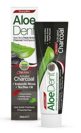 Cosmetice - Pasta de Dinti fara Fluor cu Aloe Vera, Carbune Activ si Tea Tree Aloe Dent 100ml