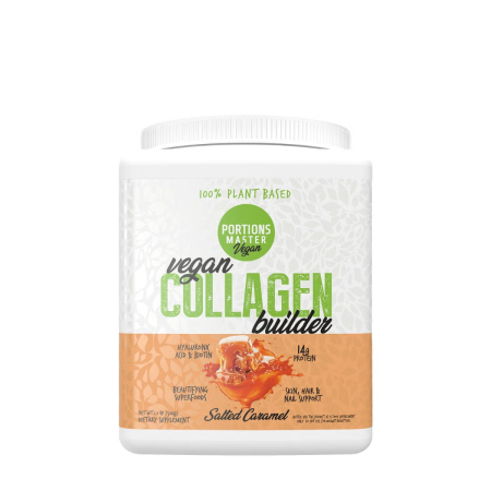 Suplimente alimentare - Portions Master Vegan Collagen Builder, Formula Speciala Pentru Productia De Colagen Cu Aroma De Caramel Sarat, 500 G