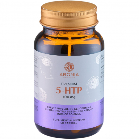 Capsule/comprimate/siropuri - Premium 5-HTP 100 mg — 60 capsule care cresc serotonina și starea de bine, diminuând anxietatea și depresia