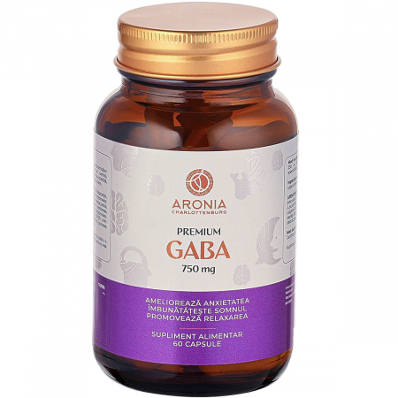 Suplimente alimentare - Premium GABA la 750mg — 60 capsule cu beneficii pentru calm, somn și relaxare