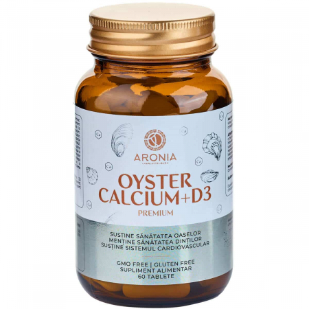 Suplimente alimentare - Premium Oyster Calcium + D3 - 60 tablete cu Calciu natural și Vitamina D3