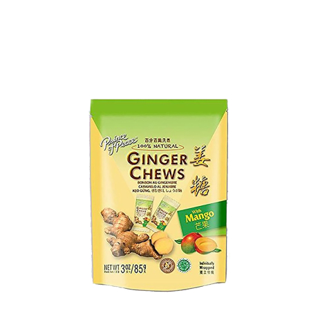 Suplimente alimentare - Prince Of Peace Ginger Chews, Caramele Cu Ghimbir Cu Aroma De Mango, 28 Caramele