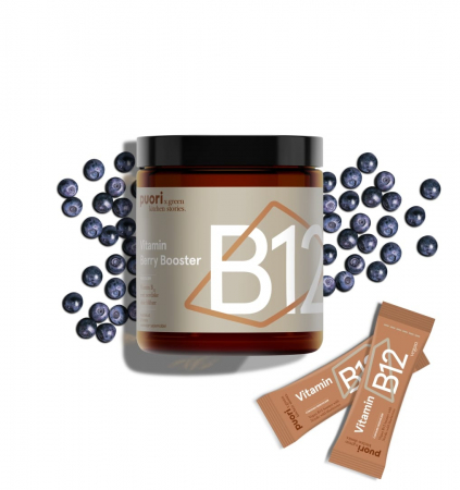 Suplimente alimentare - Puori Vitamina B12 - Vegan - Afine Sălbatice - 20 pliculete