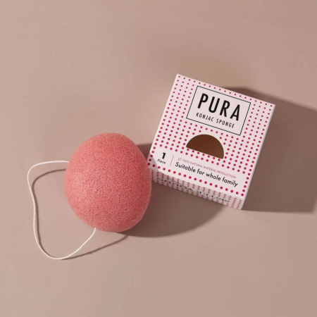 Produse pentru coafare - PURA Konjac Sponge Sister Young – Burete natural pentru curățarea delicată a feței și corpului