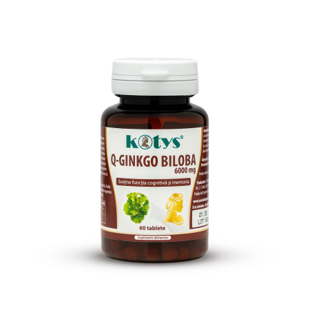 Suplimente alimentare - Q-Ginkgo Biloba 6000mg, 60tb, Kotys