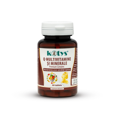 Suplimente alimentare - Q-Multivitamine si Minerale, Premium Complex, 60tb, Kotys