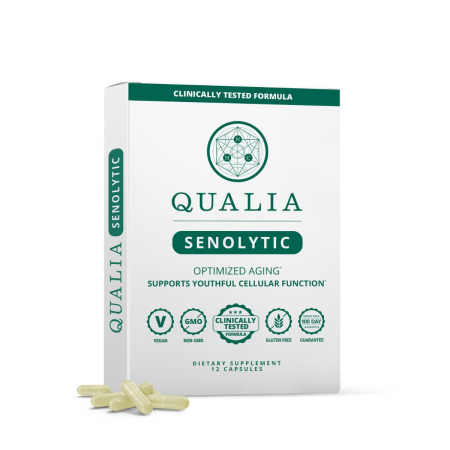 Suplimente alimentare - Qualia Life Sciences, Qualia Senolytic, Supliment Avansat Pentru Sanatate Celulara Si Longevitate, 12 Cps