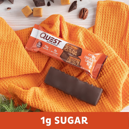 Quest Hero Crispy Baton Proteic Cu Aroma De Ciocolata, Nuci Pecan Si Caramel, 60 G [4]