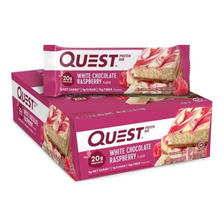 Afectiuni Frecvente - Quest Protein Bar, Baton Proteic, Cu Aroma De Ciocolata Alba Si Zmeura, 60g